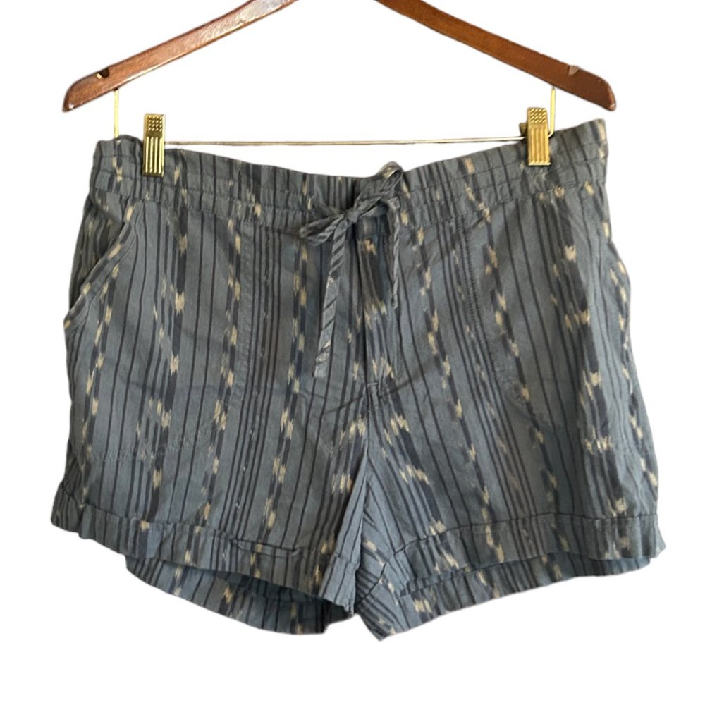 PrAna Arlie Boho Tribal Drawstring 100% Organic Cotton Shorts Women’s Large